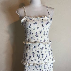 Cute Floral Tiered Body Con Dress Women's Size Medium